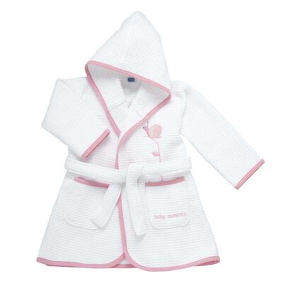 Bathrobe Piquet Snail (12m+) (Pink)